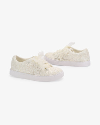 Crochet Lace Wedding Platform Sneakers