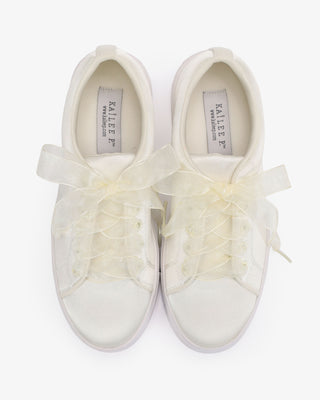 Satin Wedding Platform Sneakers