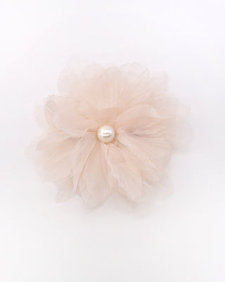 Large Ophelia Flower Hair Barrette with PearlHair Clips