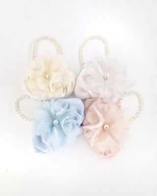 Cleo Pearl Satin Mini Pouch with Ophelia Flowers