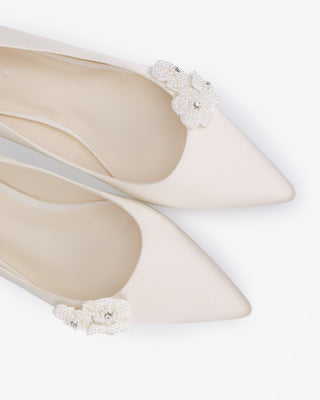 Wedding Flats with All Pearls Chassia Flowers, Women Shoes