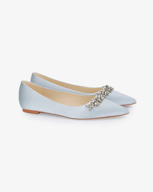 Wedding Flats with Floral Rhinestones Details
