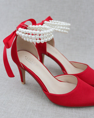 Trinity Pearl Wrap Evening Shoes