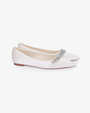 Wedding Flats with Floral Rhinestones Details