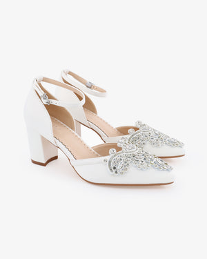 Embellished Rhinestones Block Heel for Wedding