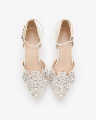 Embellished Rhinestones Block Heel for WeddingWomen Shoes