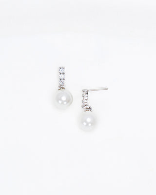 Annie Earring, Pearl and Rhinestones stud 