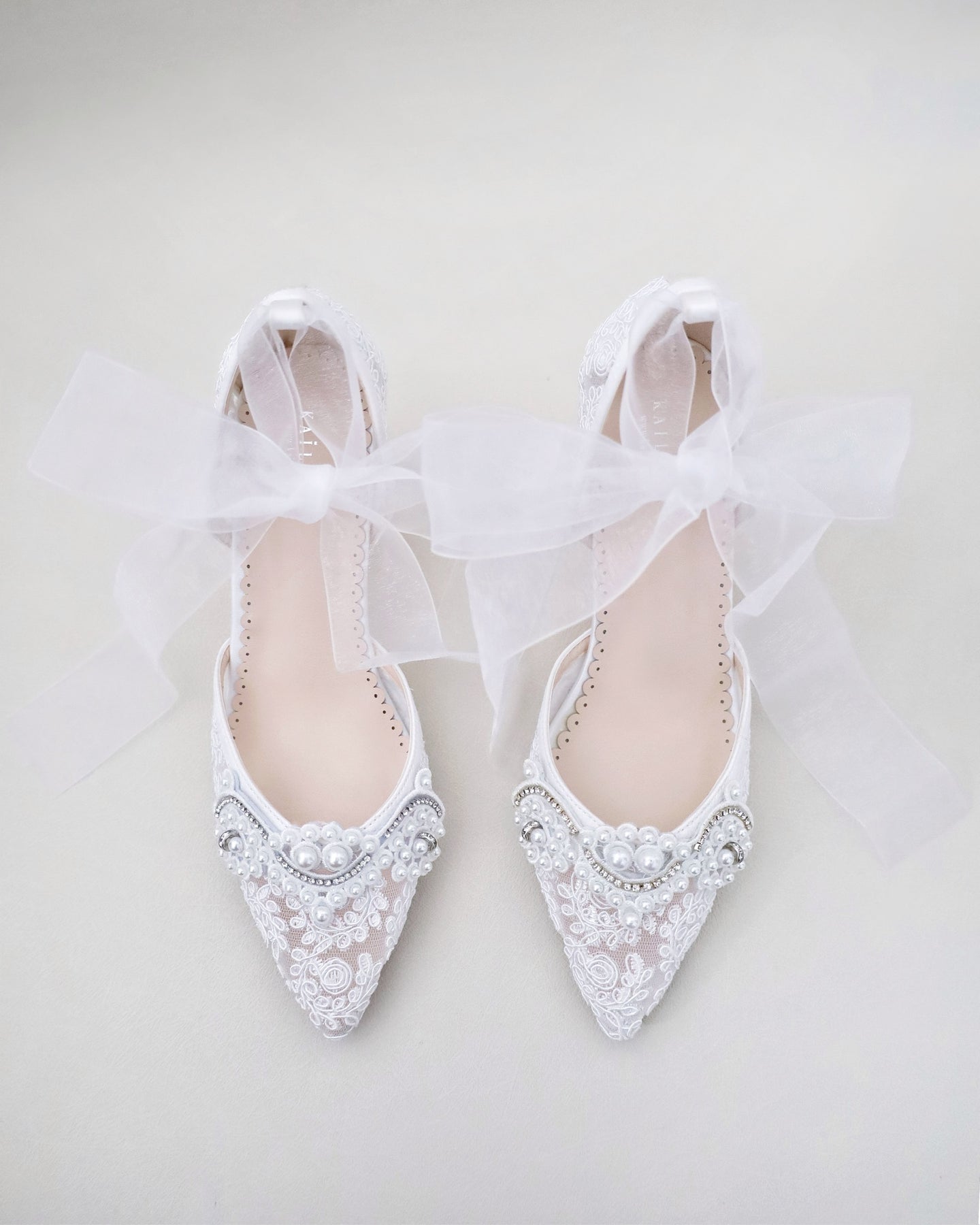 Lace Wedding Block Heel with Pearl Detail, Bridal Shoes,Something Blue ...