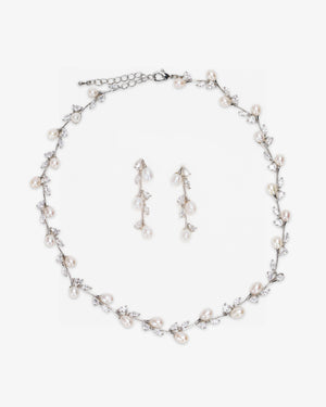 Whispering Pearl Flowers Jewelry Set