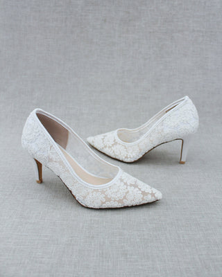 Lace Bridal Pump for Wedding, Bridal Shoes, Bridesmaids Heels
