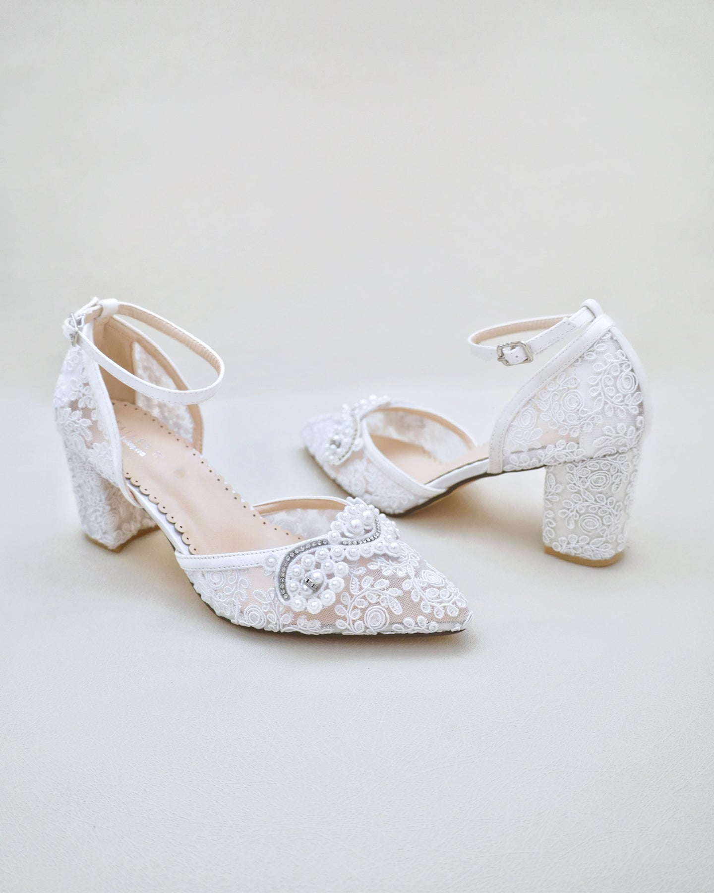 Bridal Low Block Heels | Bridal Small Heels – Beautifully Handmade UK