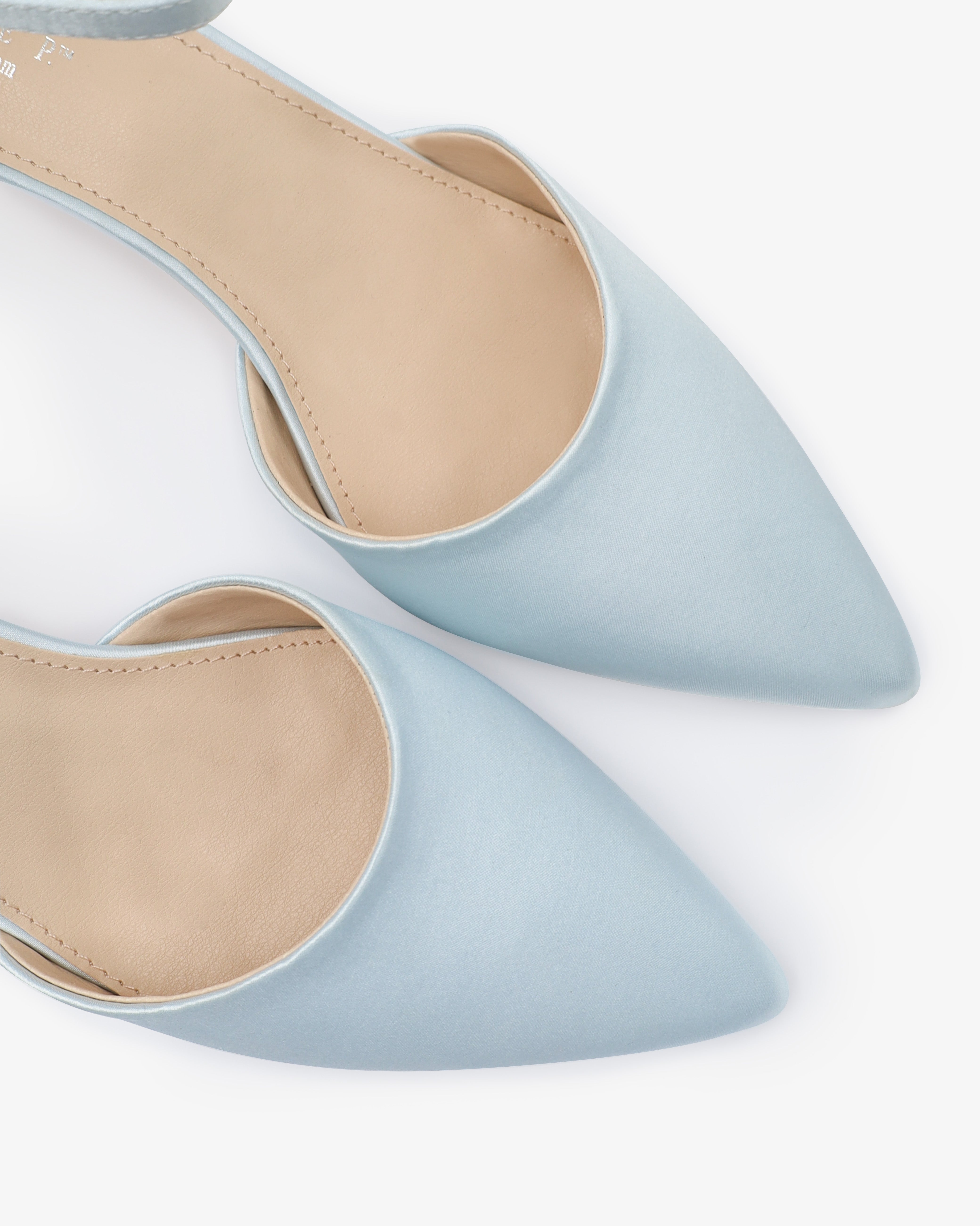 Satin Pointy Toe Kitten Low Heel Wedding Shoes with Back Tuxie Bow 10