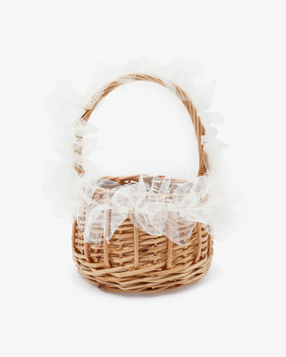Round Flower Girl Rattan Basket