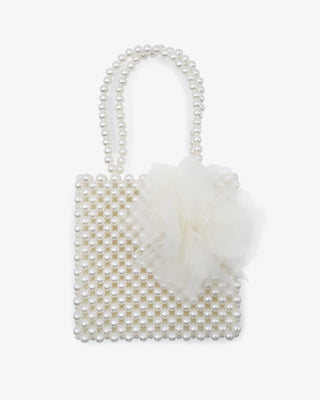 Pearl Beaded Wedding Handbag with Ophelia Flowers