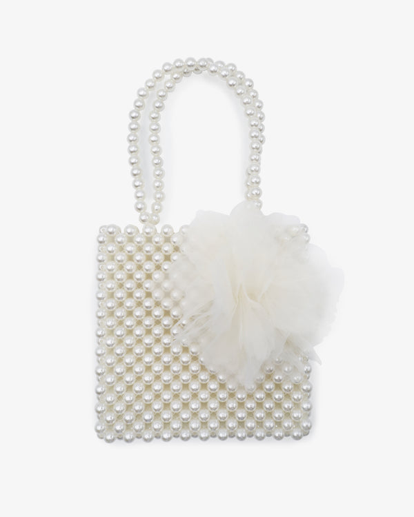 Pearl Beaded Wedding Handbag with Ophelia Flowers