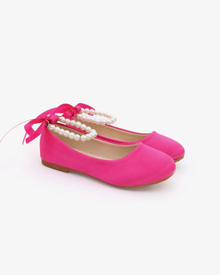 Satin Flats with All Pearls Ankle StrapKids Shoes