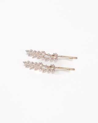 Frosted Leaf Branch ClipsHair Clips
