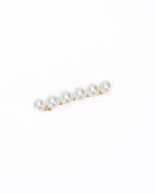 Golden Pearl Row Barrette, Wedding Hair Accessories, Bridal Hair Clip