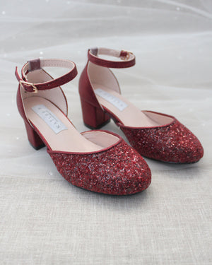 Rock Glitter Block Heel for Girls