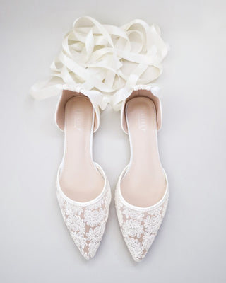 Crochet Lace Pointy Toe with Ballerina Lace Up