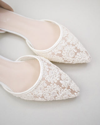 Crochet Lace Pointy Toe with Ballerina Lace Up