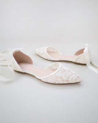 Crochet Lace Pointy Toe with Ballerina Lace Up