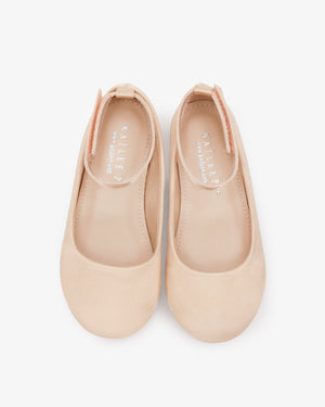 Satin Flats with Velcro Ankle Strap