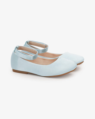Satin Flats with Velcro Ankle StrapKids Shoes