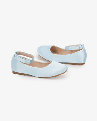 Satin Flats with Velcro Ankle StrapKids Shoes