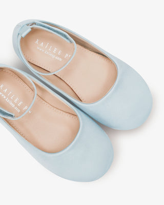Satin Flats with Velcro Ankle StrapKids Shoes