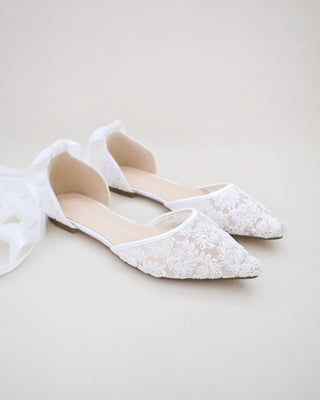Crochet Lace Pointy Toe with Ballerina Lace Up
