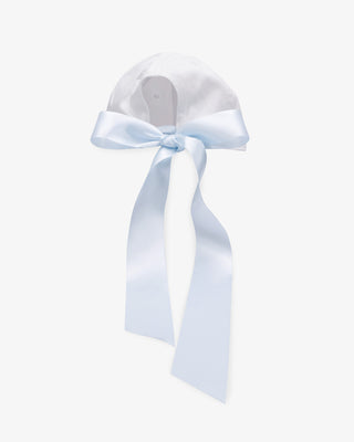 Personalized Bridal Cap with Satin Ribbon Tie and All Pearl Letters EmbellishmentsHat