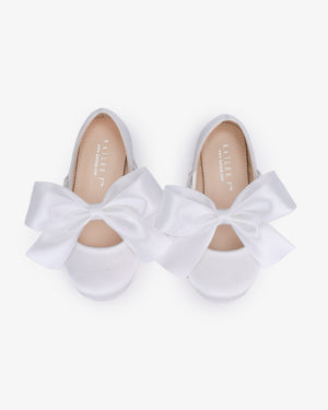 Satin Maryjane Flats with Satin Bow