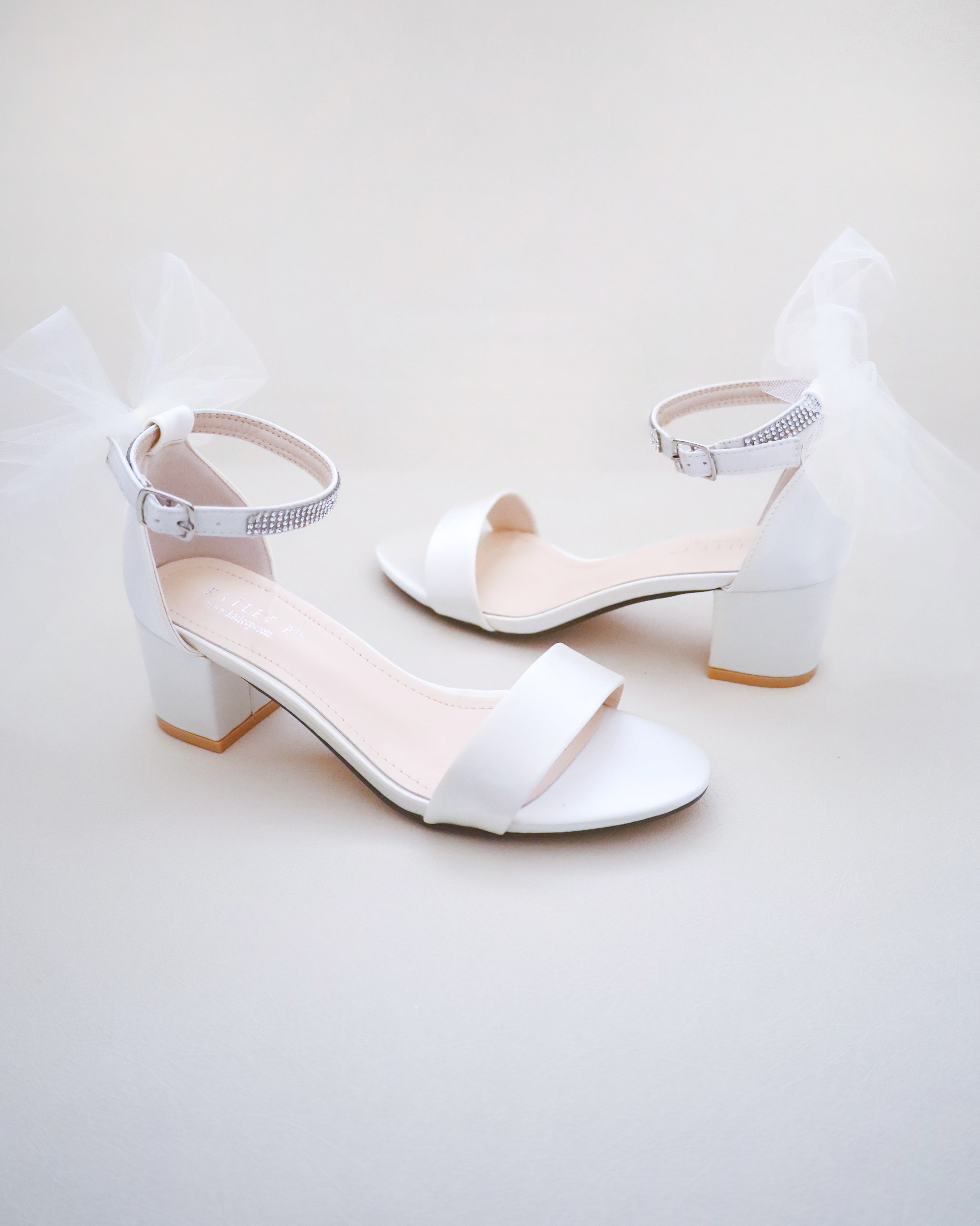 Mysoft Women's Pointed Toe Pumps - Low Stiletto Heel With Ankle Strap (White) For Wedding & Parties