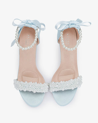 Satin High Heel Wedding Sandals with Perla AppliqueWomen Shoes