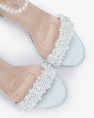 Satin High Heel Wedding Sandals with Perla AppliqueWomen Shoes