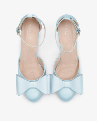 Satin Block Heel with Front Tuxie BowWomen Shoes