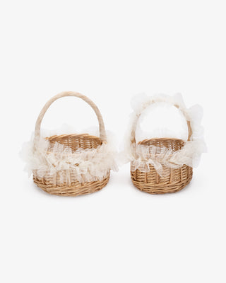 Round Flower Girl Rattan Basket