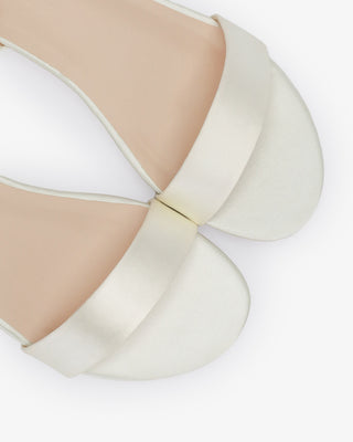 Ivory Girls Satin Flat Sandal with Wrapped Satin Tie, Flower Girls Shoes