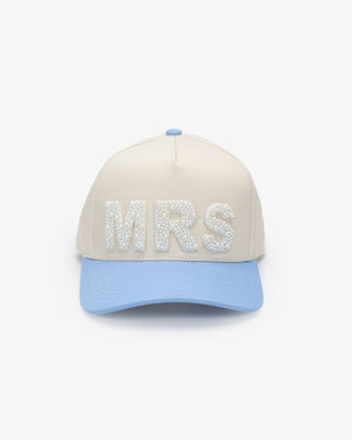 "MRS" Bridal Hat with Pearl Letters Embellishments