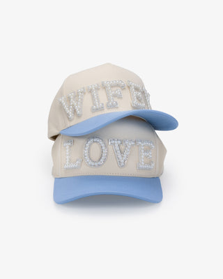 Bridal Hat with Pearl Letters Embellishments
