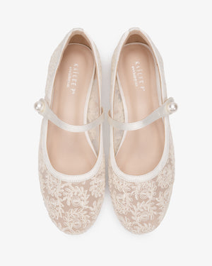 Crochet Lace Mary Jane Wedding Flats