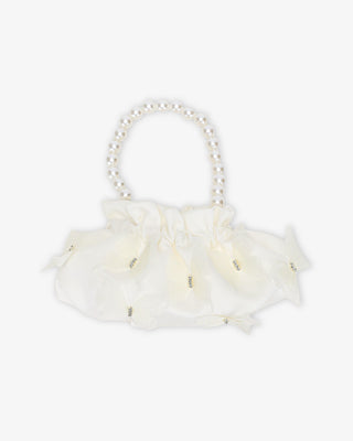 Cleo Pearl Satin Mini Pouch with Butterfly Kiss