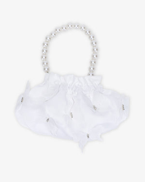 Cleo Pearl Satin Mini Pouch with Butterfly Kiss