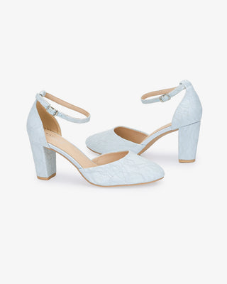 Lace Block Heel with Ankle StrapWomen Shoes