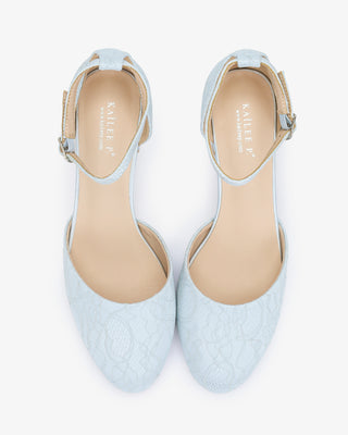Lace Block Heel with Ankle StrapWomen Shoes