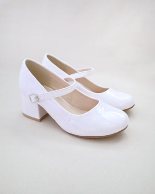 Patent Mary Jane Girls Block Heel