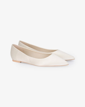 Satin Pointy Toe Wedding Flat
