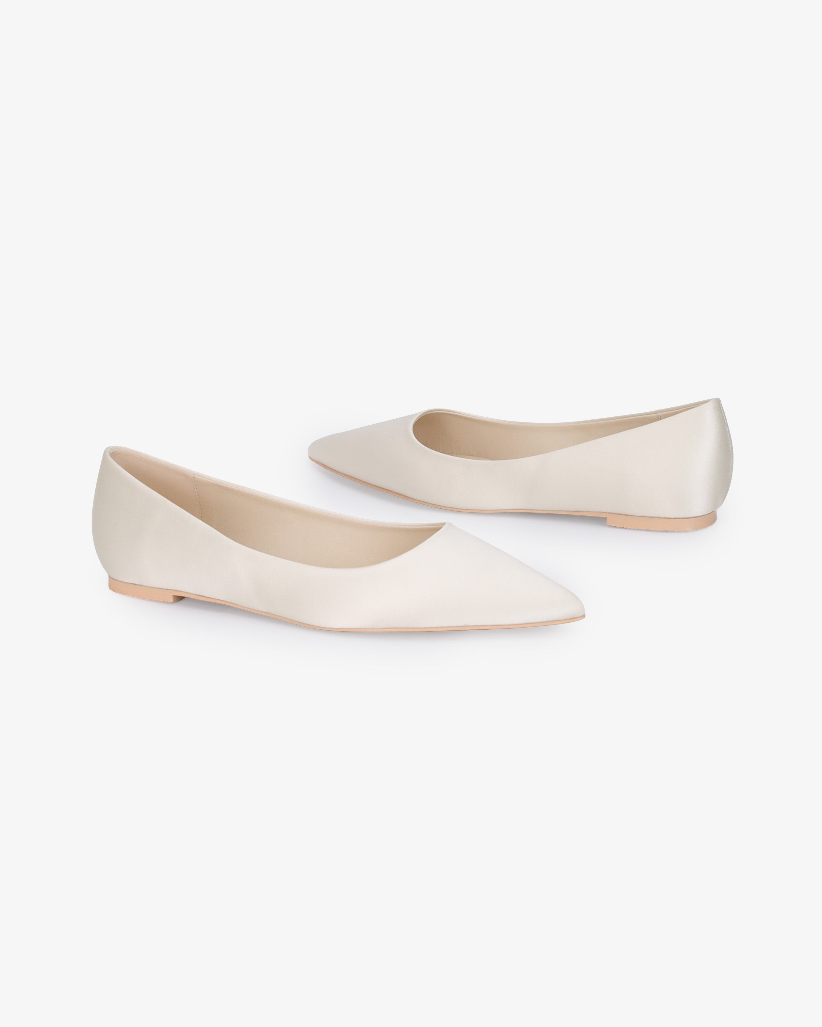 Satin Pointy Toe Wedding Flat