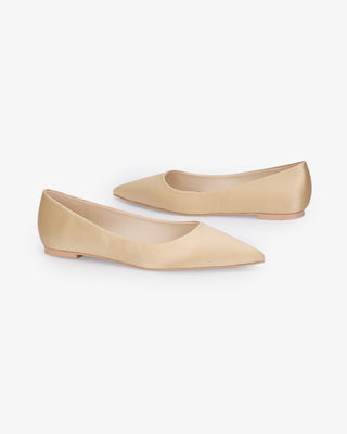 Satin Pointy Toe Evening Flat